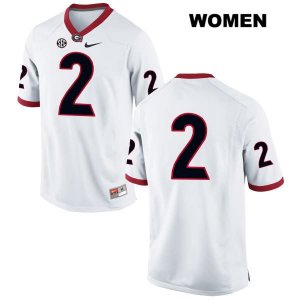 Women's Georgia Bulldogs NCAA #2 Jayson Stanley Nike Stitched White Authentic No Name College Football Jersey CUR4054HG